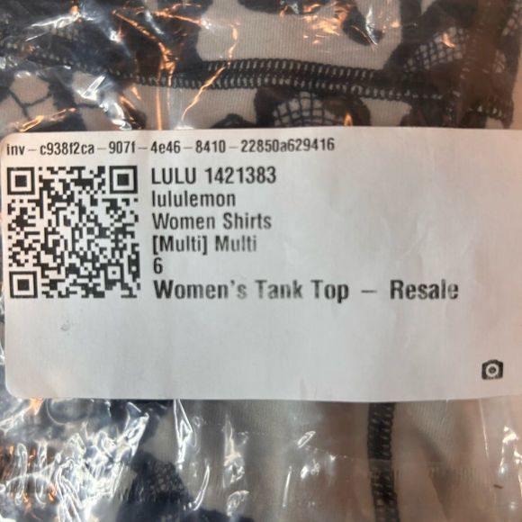 Lululemon Athletica Laceoflage WorkOut Scoop NeckTank Top Black Crème Floral SZ6 - Picture 3 of 17